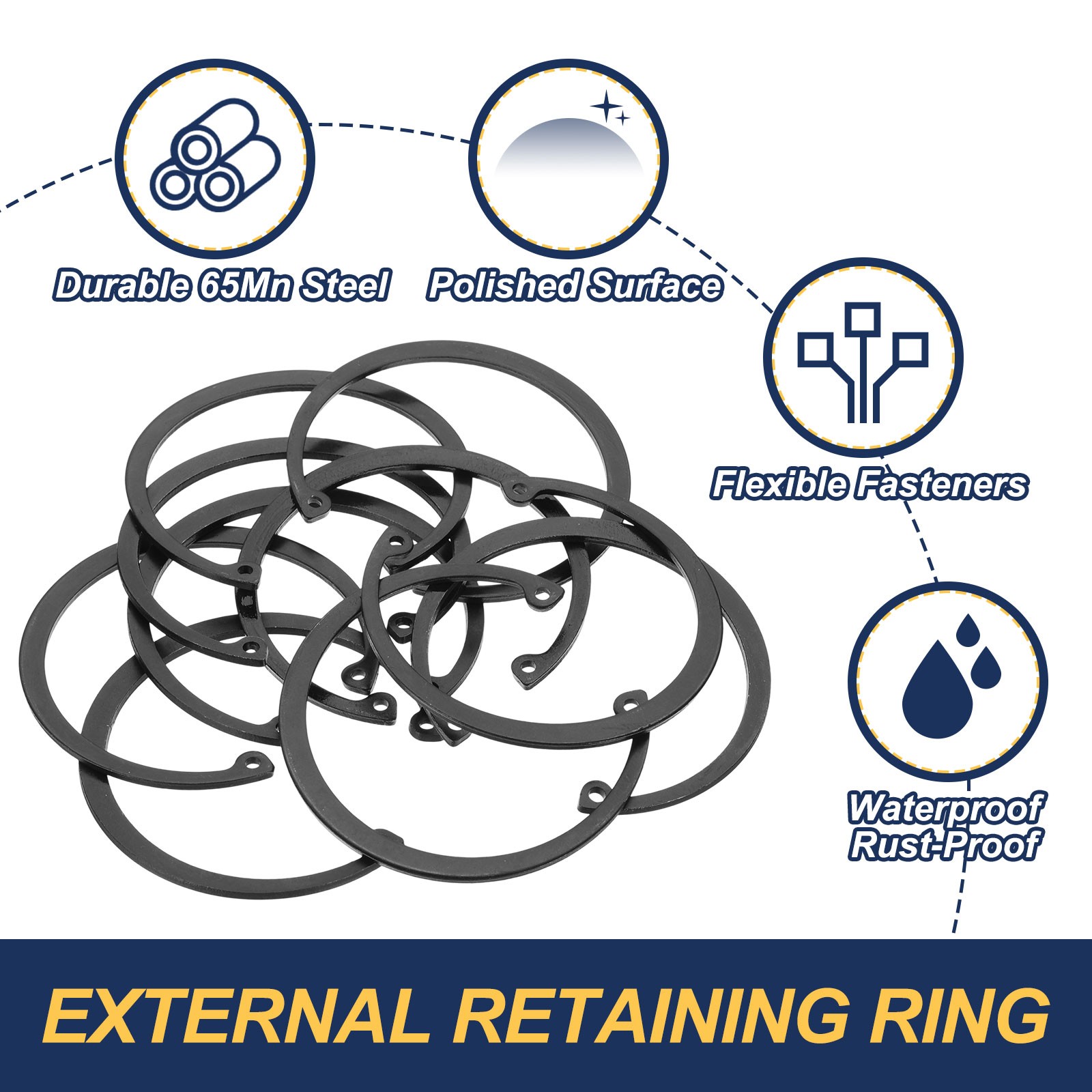 10 Pcs Internal Retaining Rings, 62mm Manganese Steel C-Clip Snap Ring