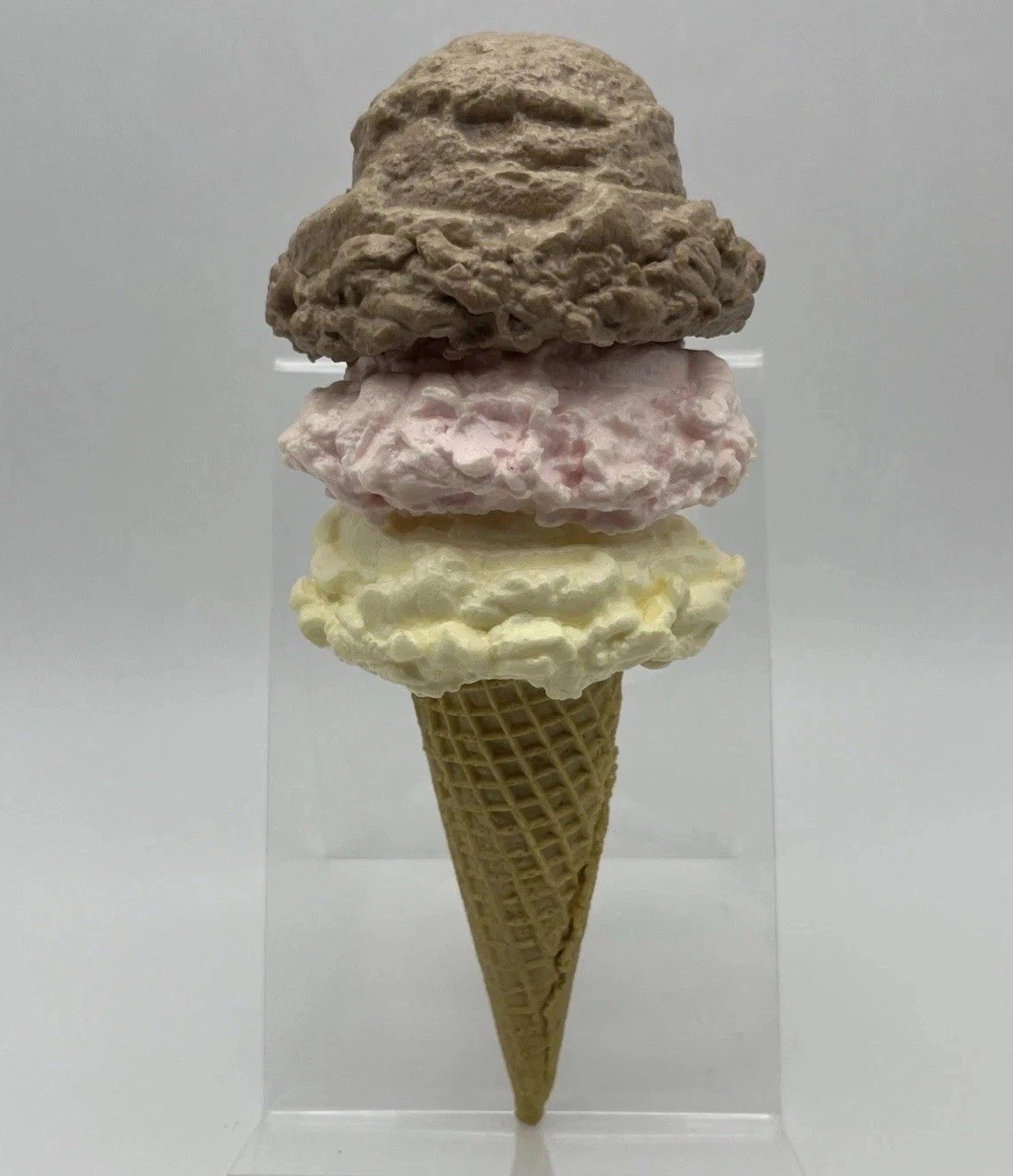 Ice Cream Cone Display Faux Food Prop Photography Party Decoration 3 Scoop