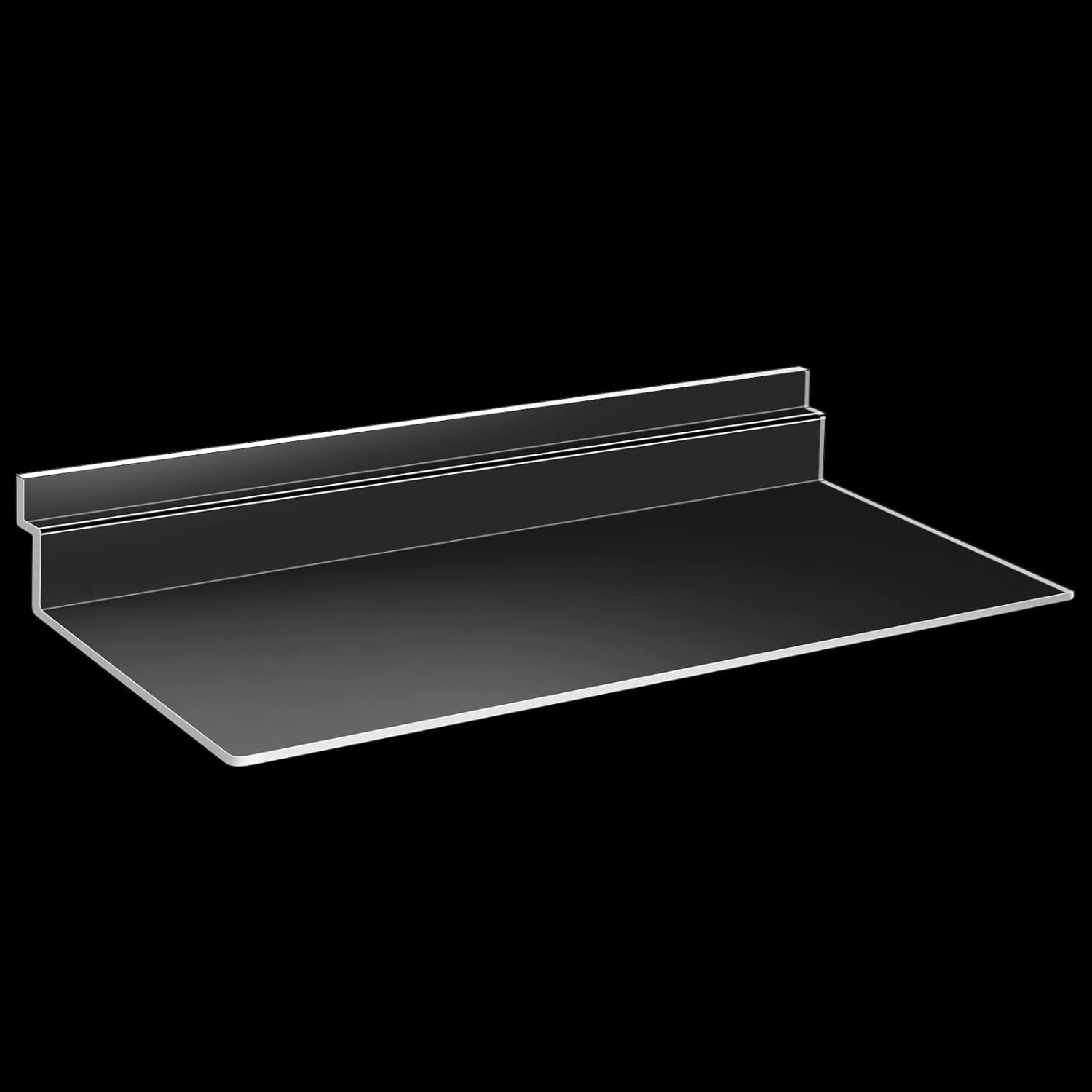 Clear Slatwall Shelves 10 Pack Plastic Hanging Display Racks 4×10 Inch Retail