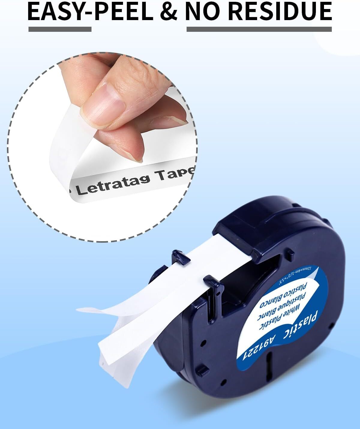100PK 91331 Compatible Dymo LetraTag 91201 White Plastic Label Tape 1/2″ LT-110H