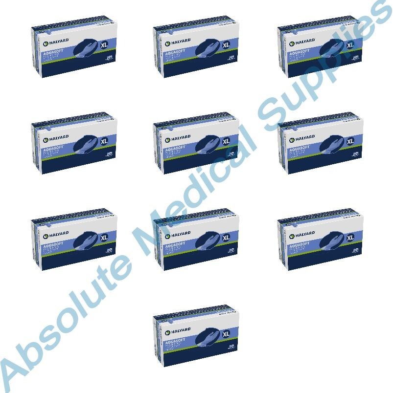 *2,500-Gloves* Halyard Aquasoft Powder-Free Nitrile Medical Exam X-Large 43936