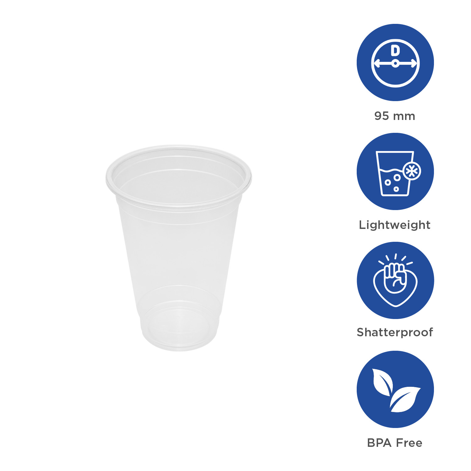 Karat 16oz PP Plastic U-Rim Cold Cups (95mm) – 2,000 ct, C1011 (Karat)