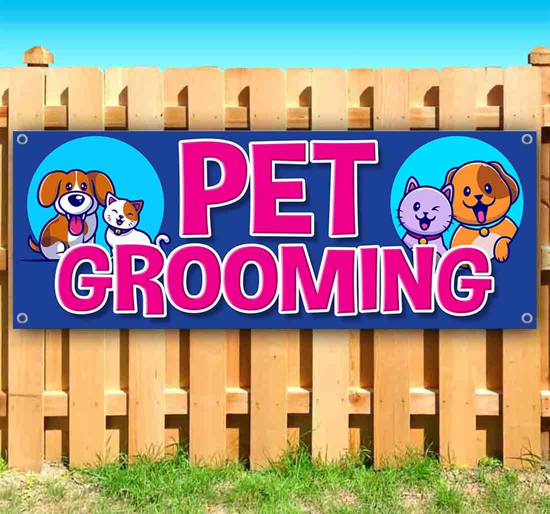 PET GROOMING Advertising Vinyl Banner Flag Sign Many Sizes DOGS PETS