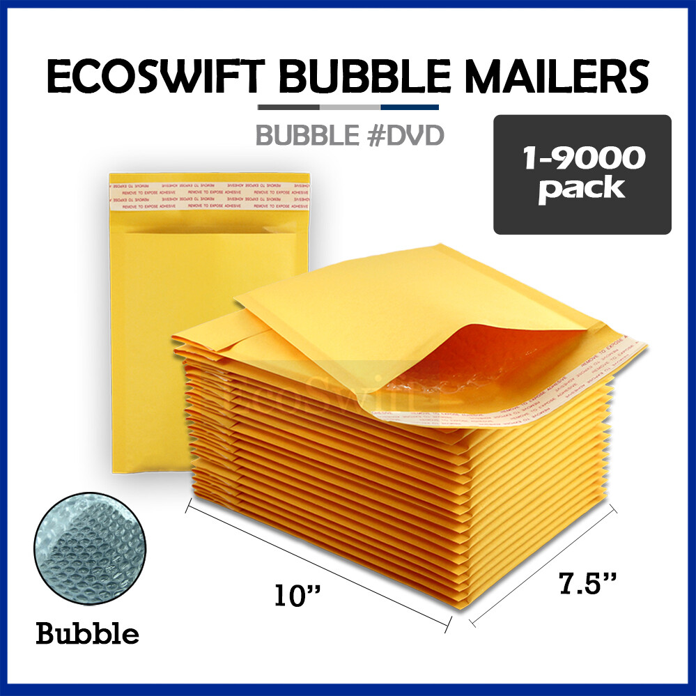 1-9000 #0 DVD 7.5×10 “EcoSwift” Kraft Bubble Mailer Padded Envelope Bag 7.5 x 10