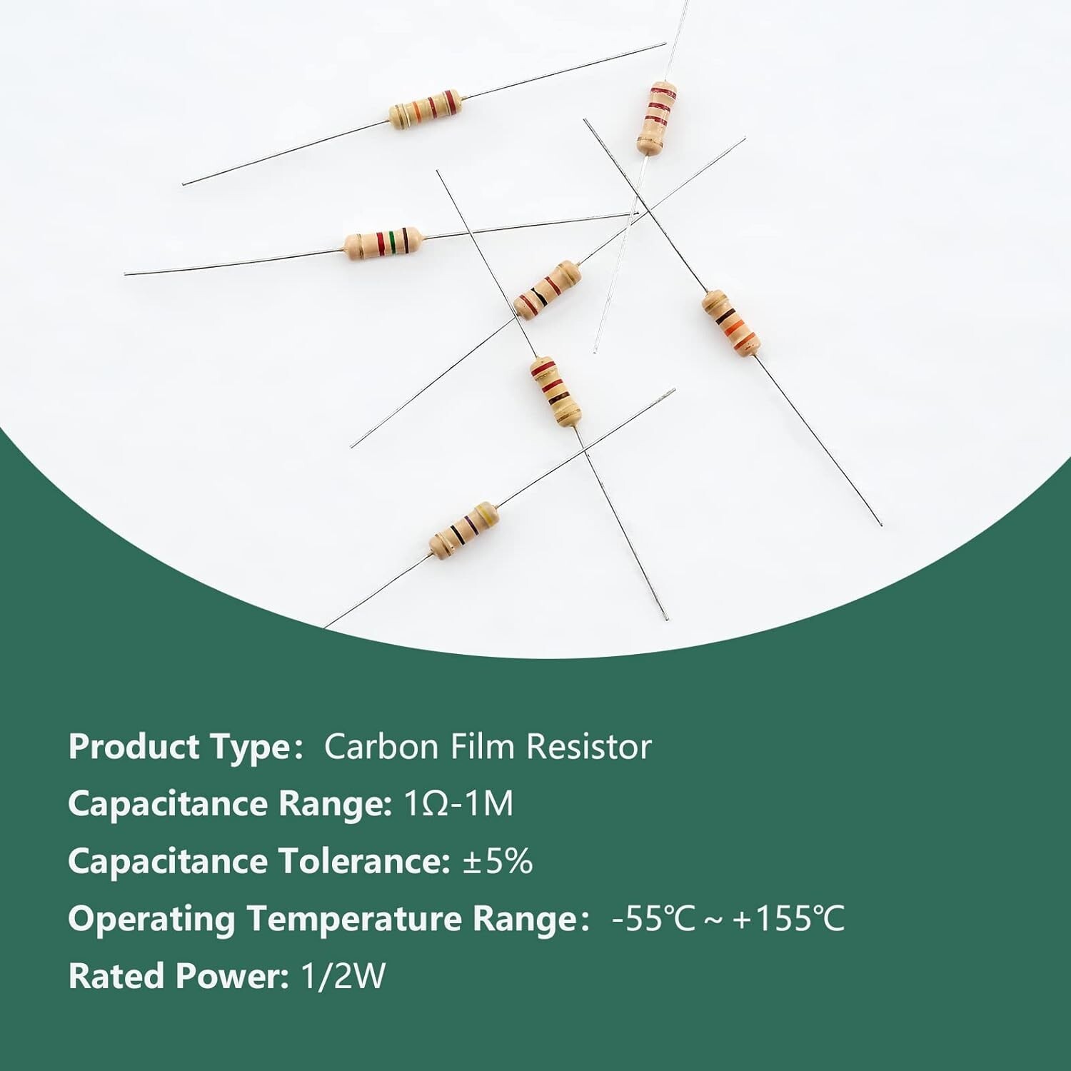 500 Pieces 1/2 Watt Resistor Kit Assortment in Compartmentalized Storage Box