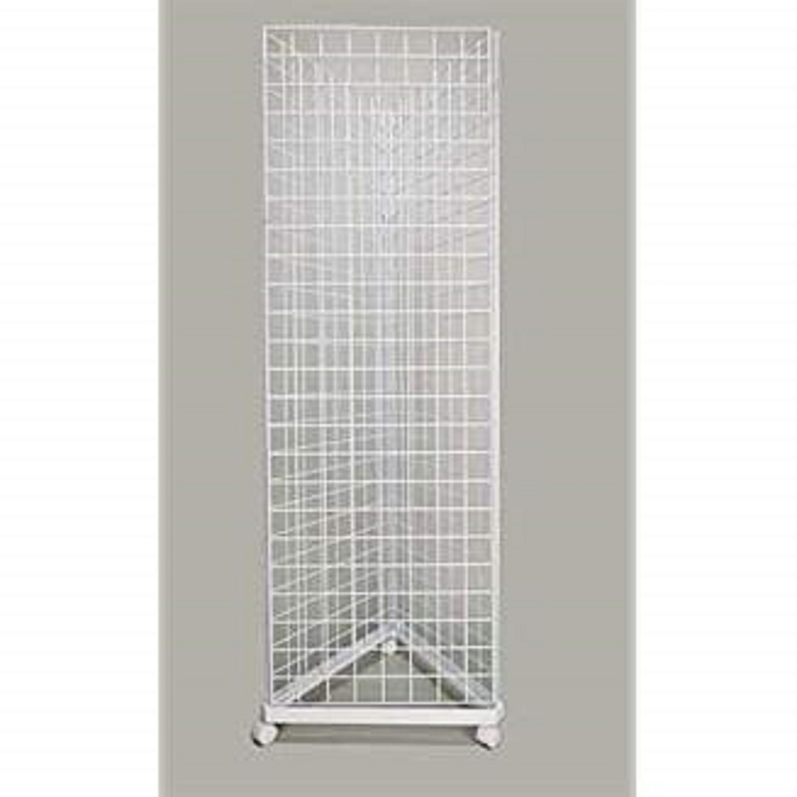 Only Garment Racks White Triangle Grid Tower with Casters + 20 Gridhooks 2″