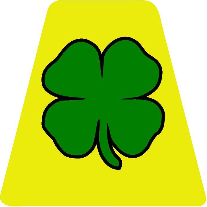 Green Shamrock HELMET TETS TETRAHEDRONS HELMET STICKER EMT REFLECTIVE