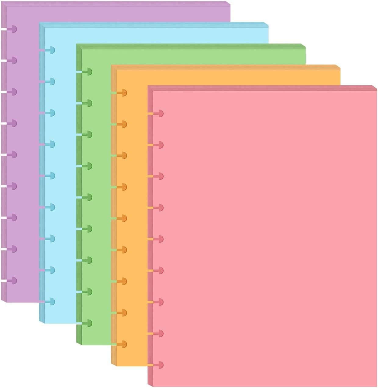 9-Disc Discbound 5 Colorful Blank Paper Pre-punched Happy Planners Inserts, 100S